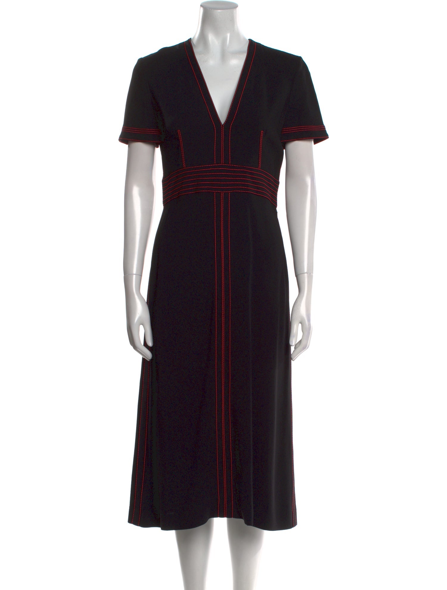 Burberry V-Neck Midi Length Dress w/ Tags