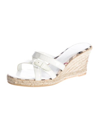 Burberry Nova Check Pattern Patent Leather Espadrilles