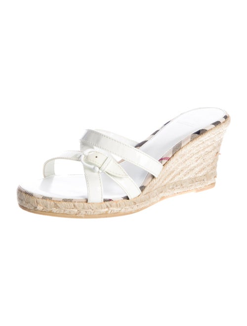 Burberry Nova Check Pattern Patent Leather Espadrilles