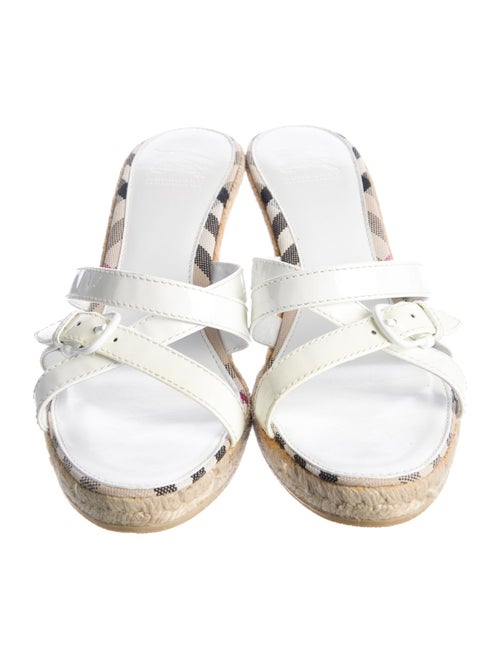 Burberry Nova Check Pattern Patent Leather Espadrilles