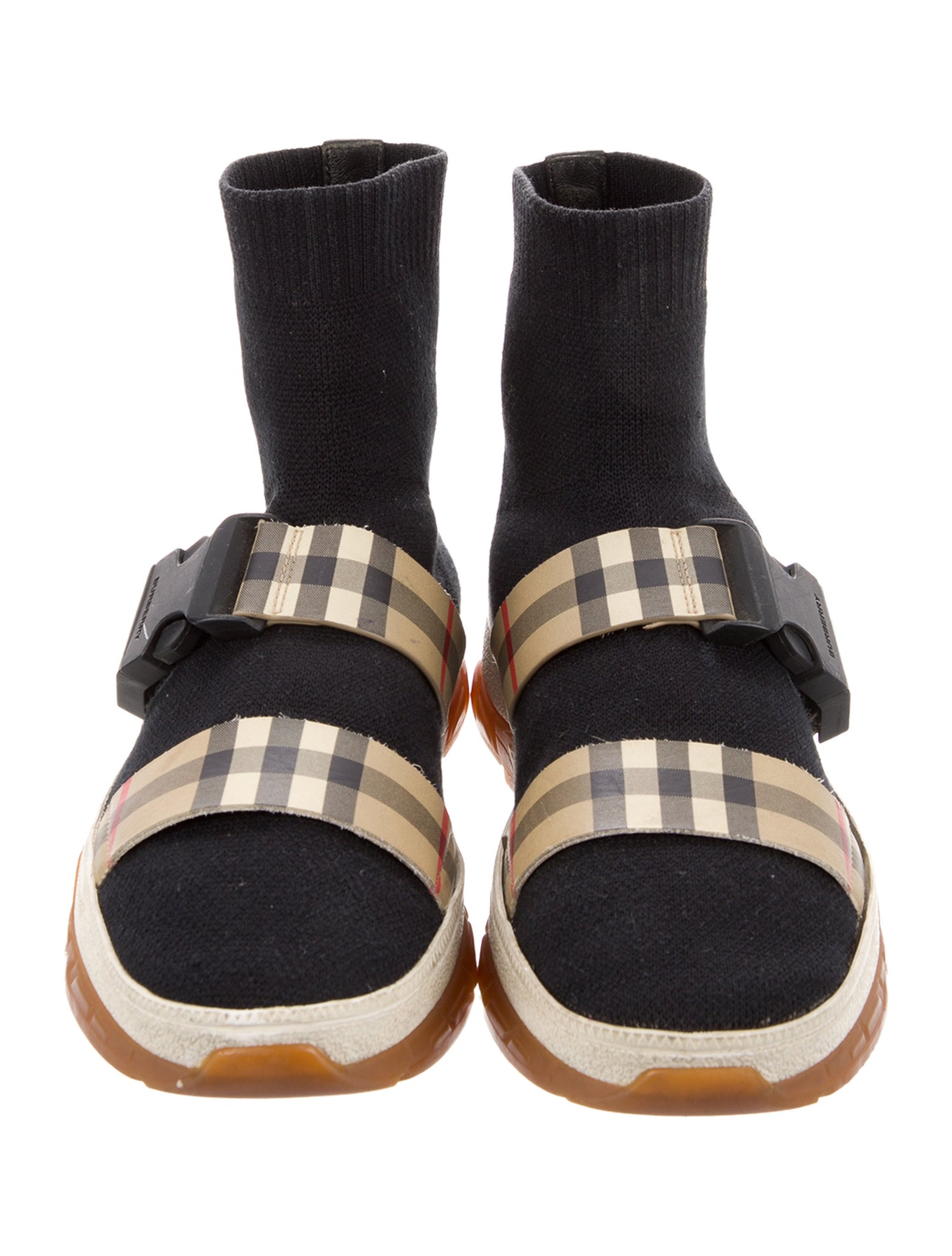 Burberry Check Print Knit Sock Shoes
