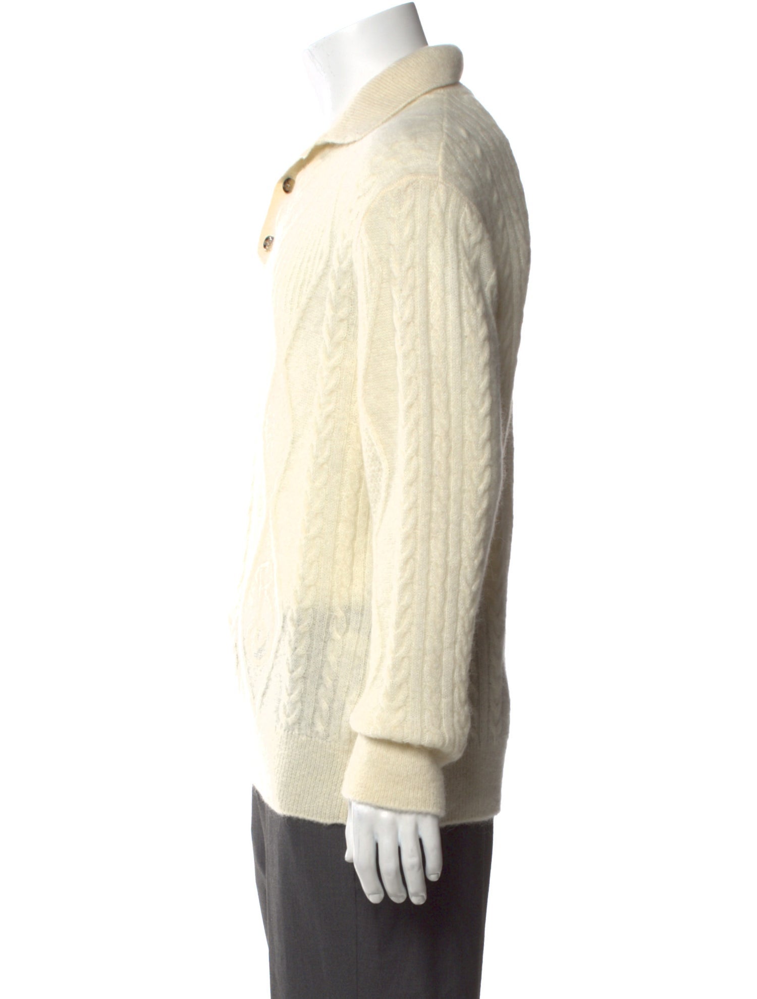 Burberry Mock Neck Long Sleeve Polo Sweater