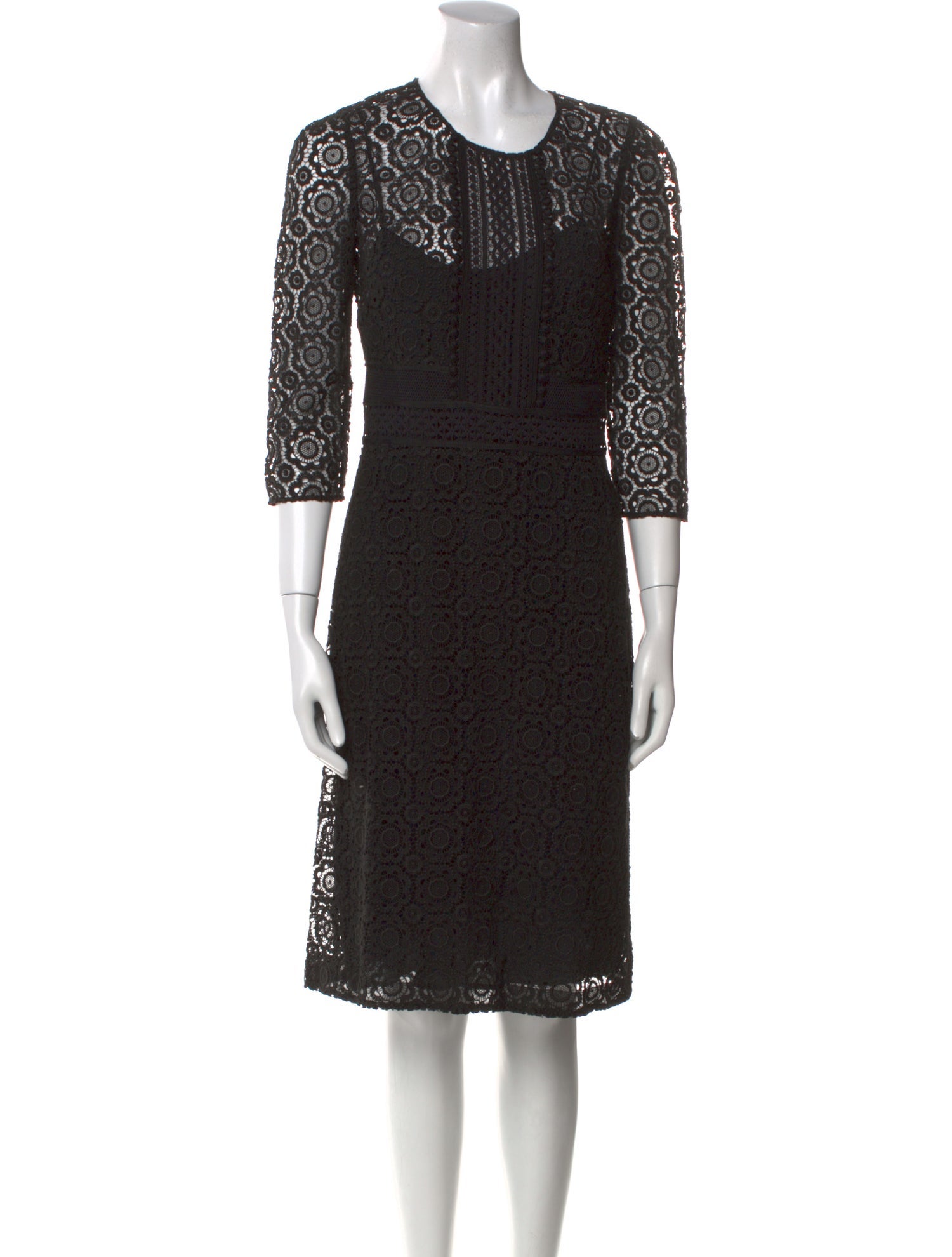 Burberry Lace Pattern Knee-Length Dress