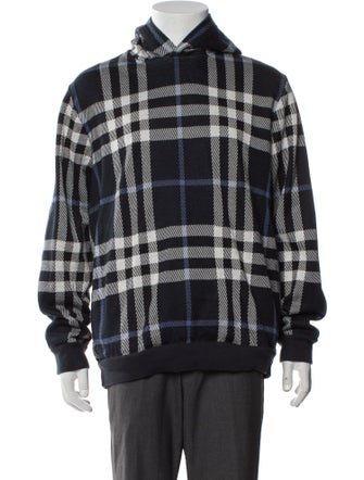 Burberry Nova Check Pattern Mock Neck Sweatshirt