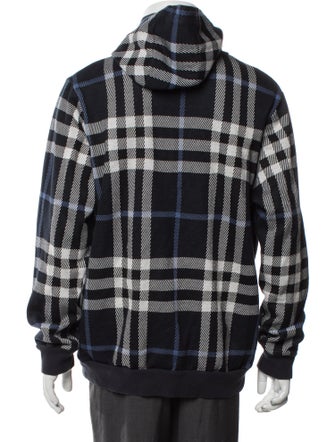 Burberry Nova Check Pattern Mock Neck Sweatshirt
