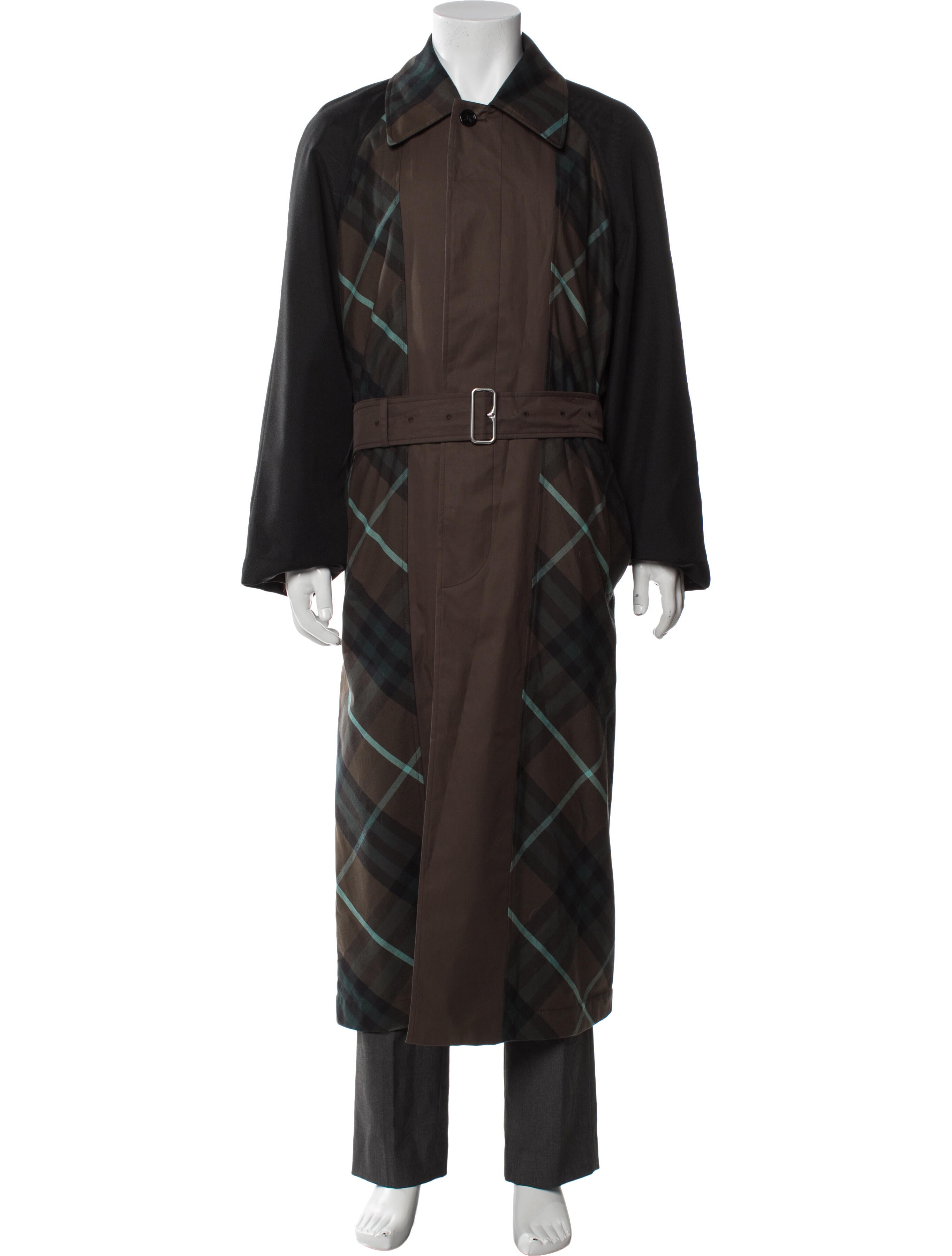 Burberry Plaid Print Trench Coat w/ Tags