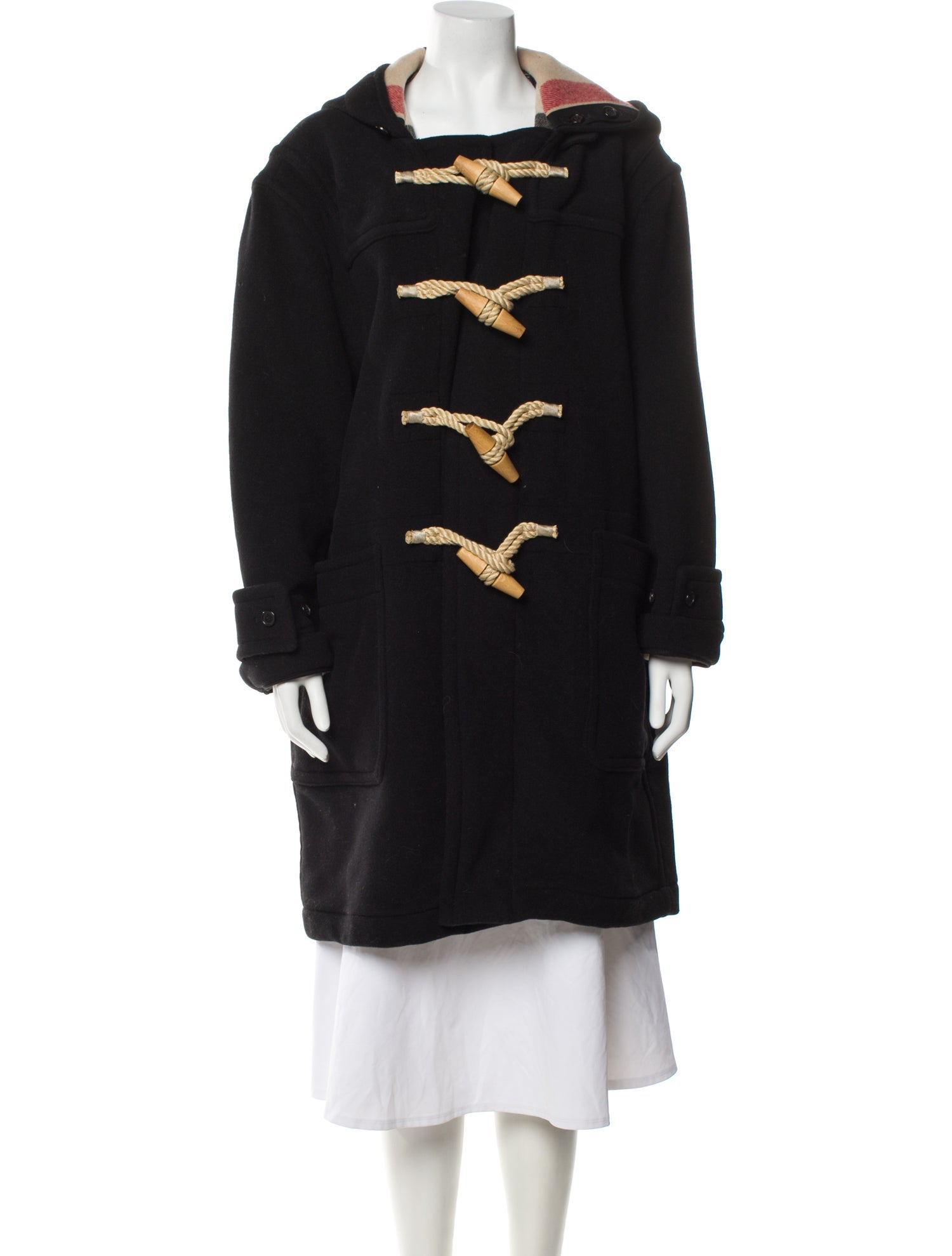 Burberry Wool Faux Fur Coat