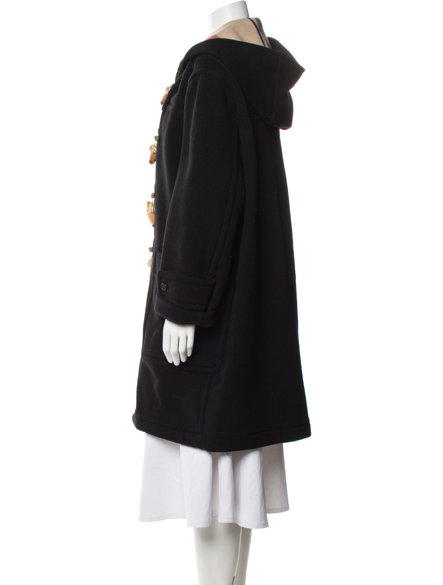 Burberry Wool Faux Fur Coat