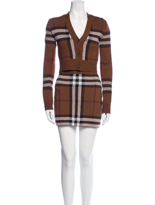 Burberry Wool Striped Skirt Set