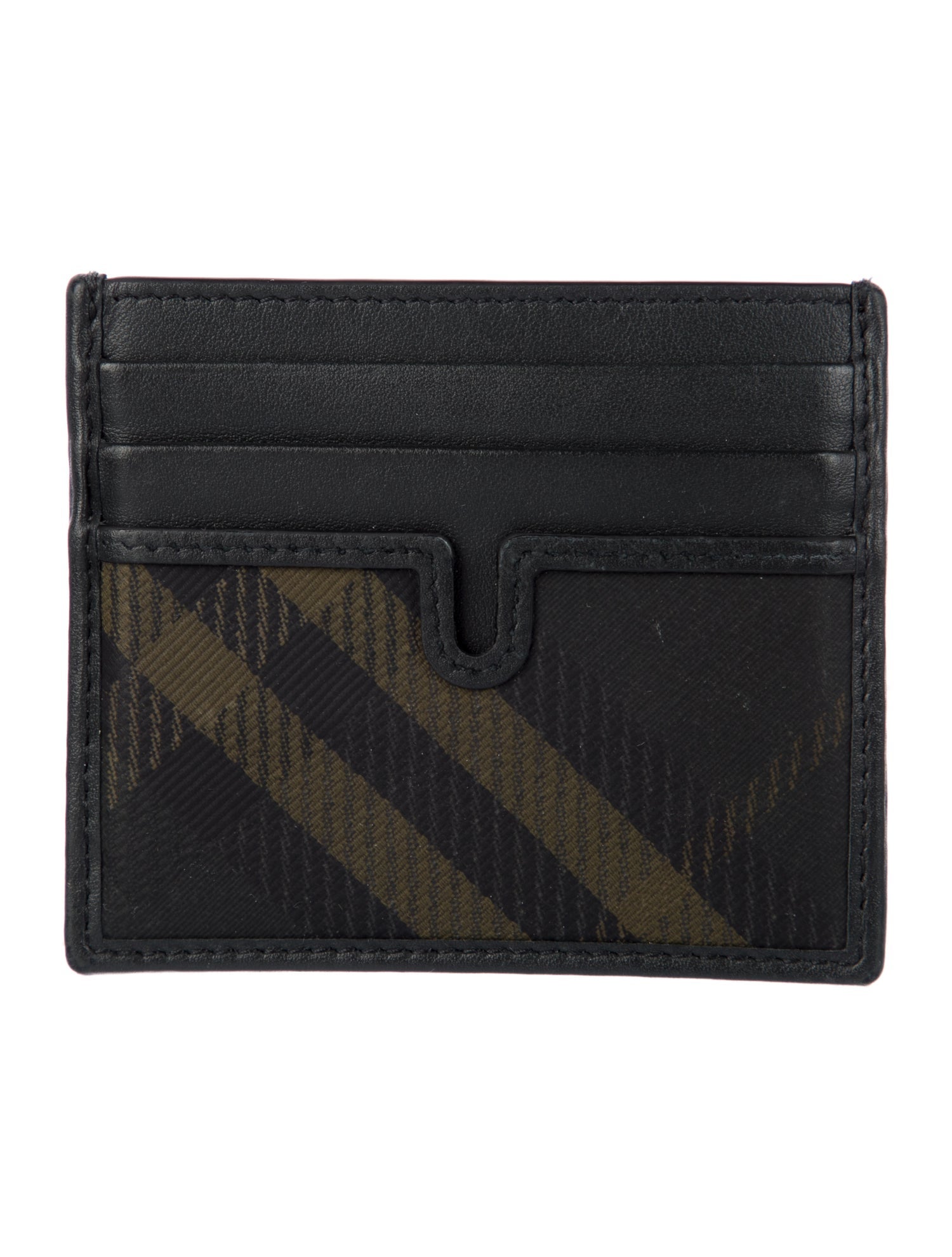 Burberry Leather Striped Card Holder