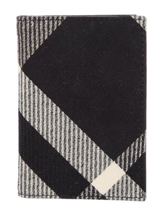 Burberry Canvas Plaid Print Wallet