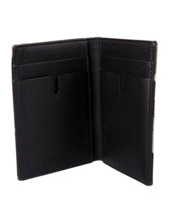 Burberry Canvas Plaid Print Wallet