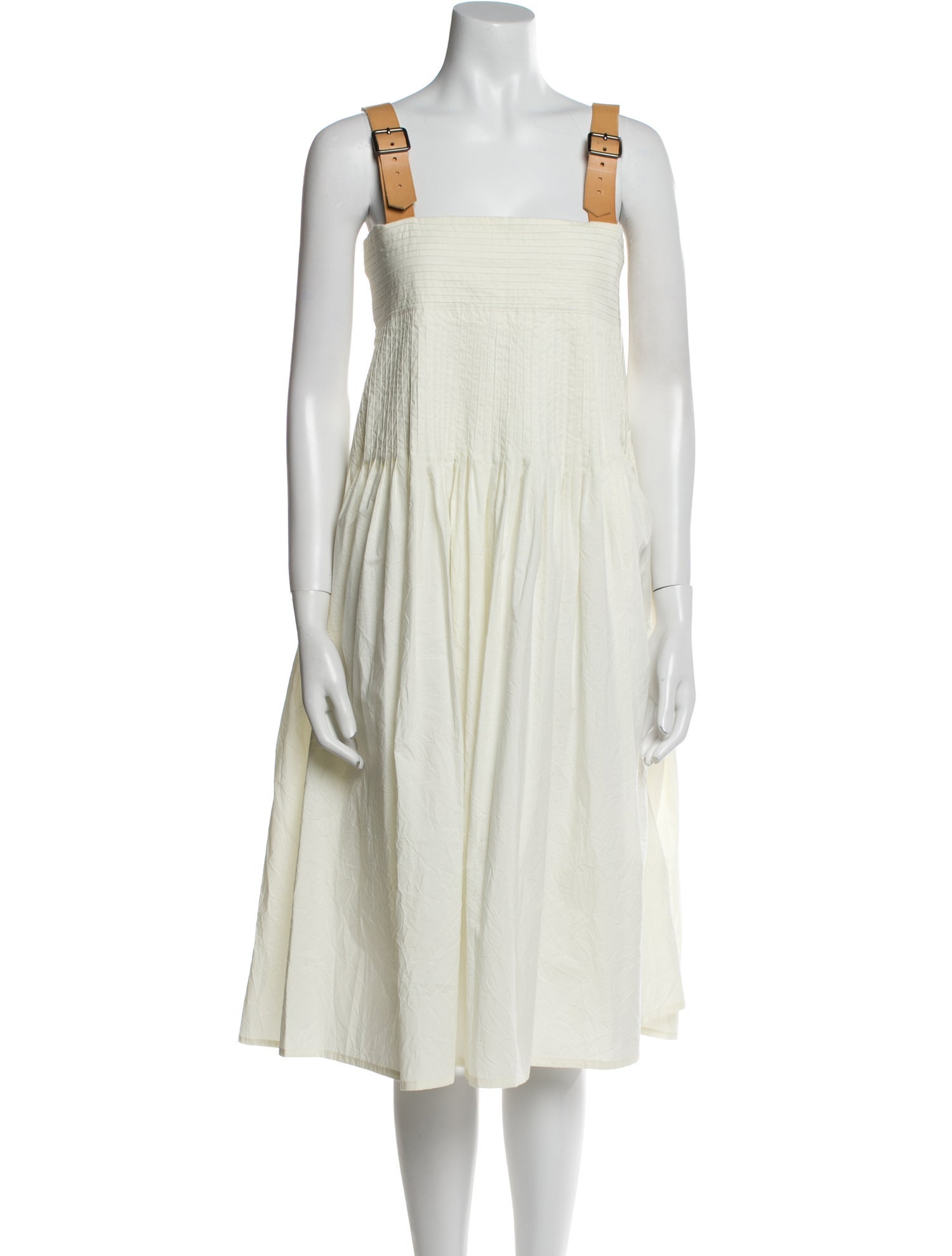 Burberry Square Neckline Midi Length Dress