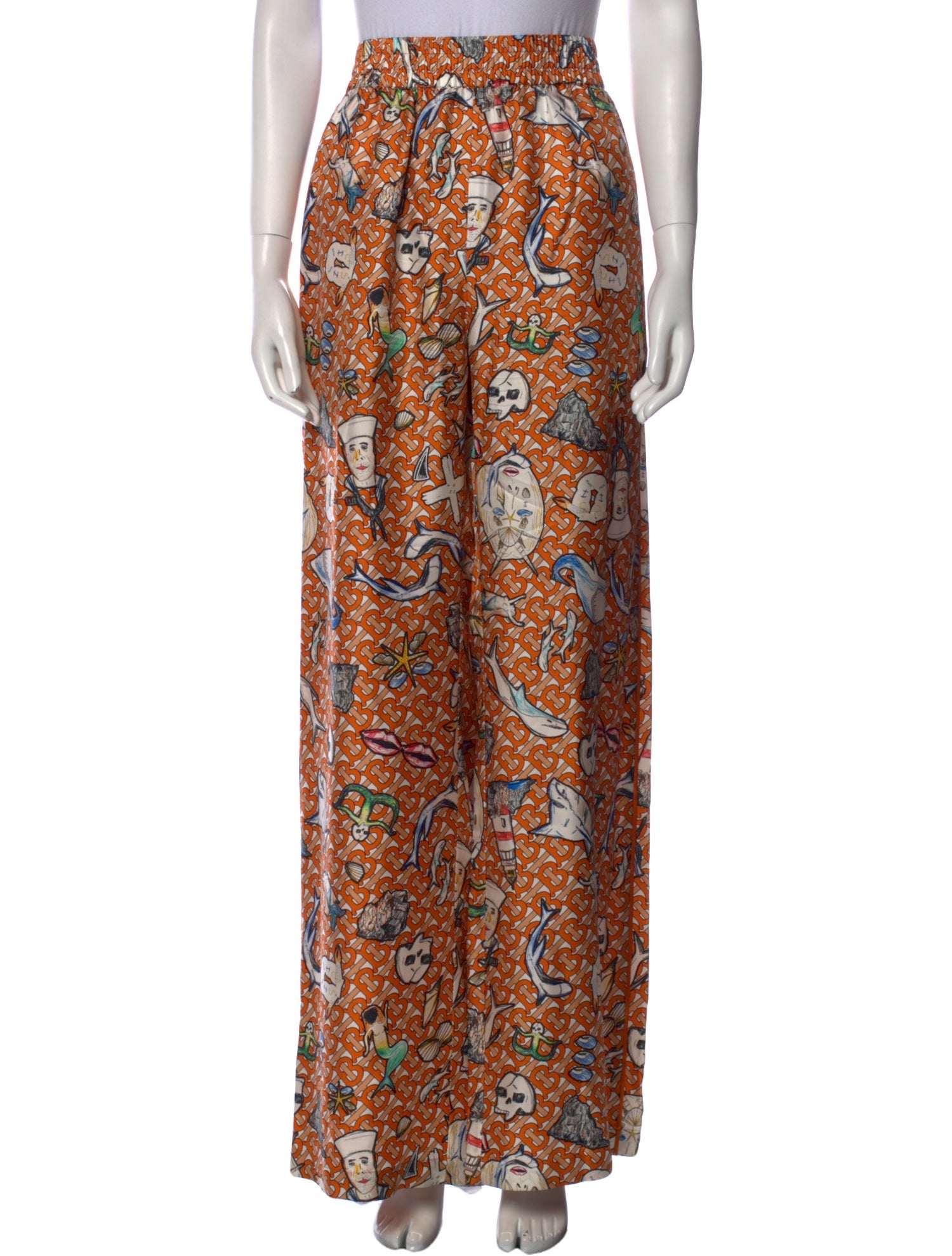 Burberry Silk Wide Leg Pants w/ Tags