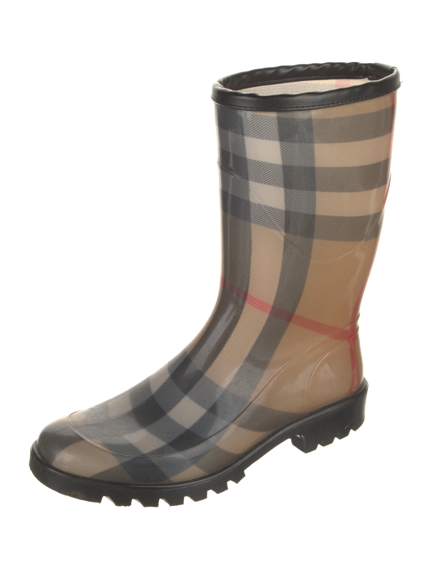 Burberry House Check Pattern Rubber Rain Boots