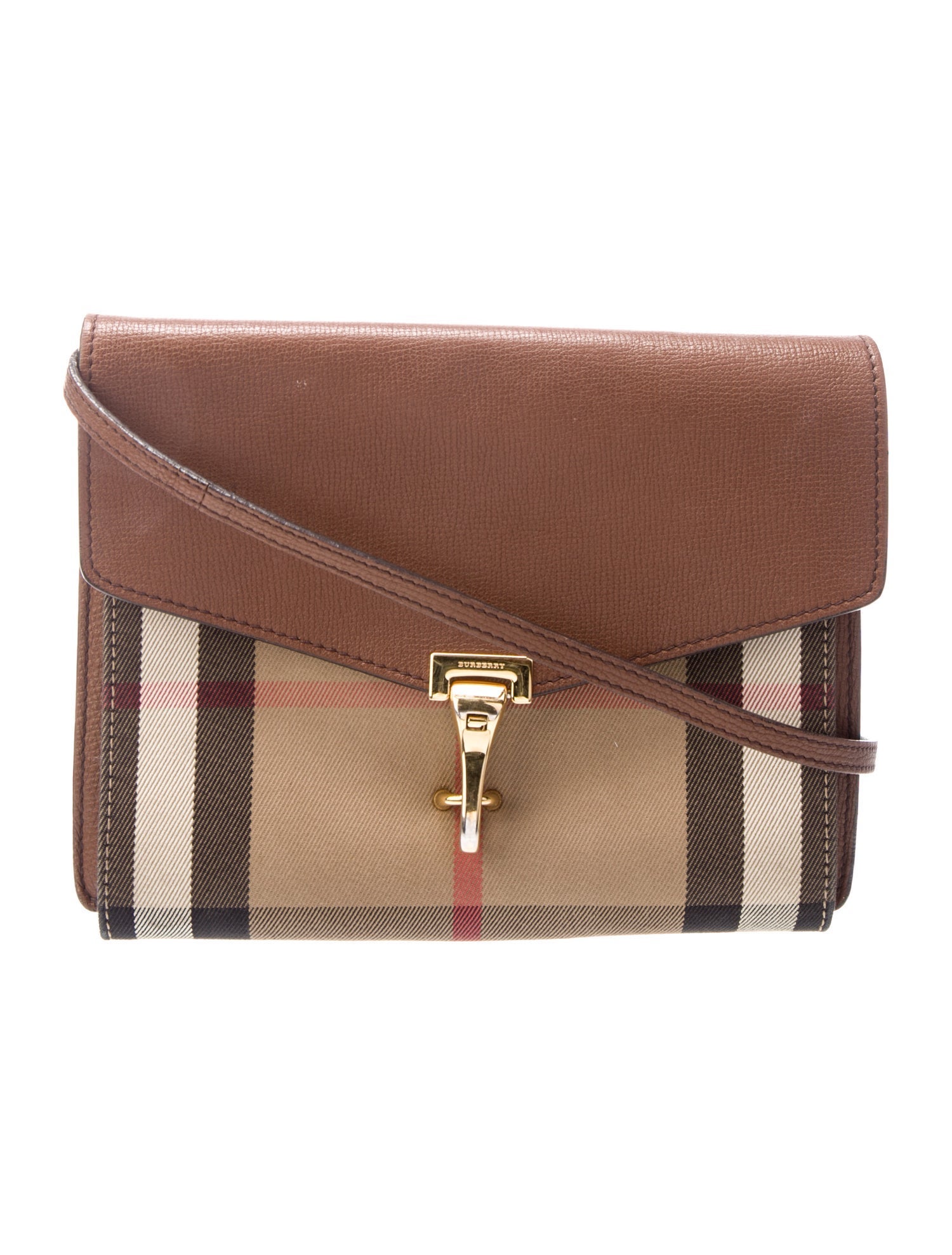 Burberry House Check Canvas-Leather Macken Crossbody bag