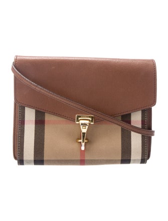 Burberry House Check Canvas-Leather Macken Crossbody bag