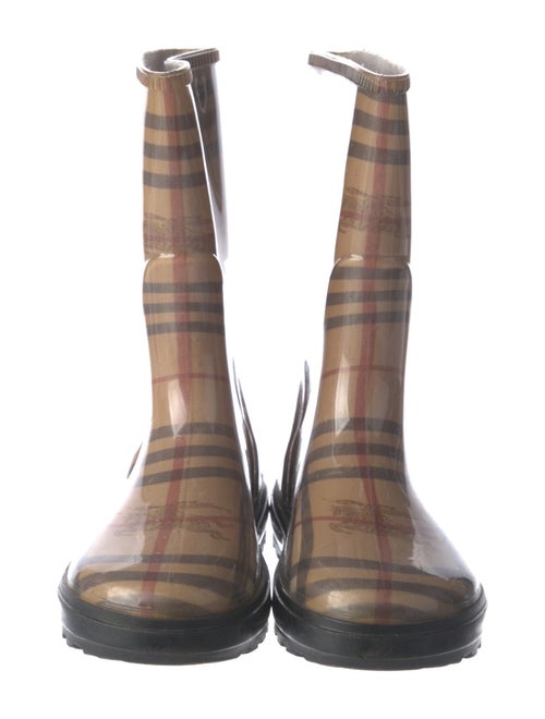 Burberry Haymarket Check Pattern Rubber Rain Boots