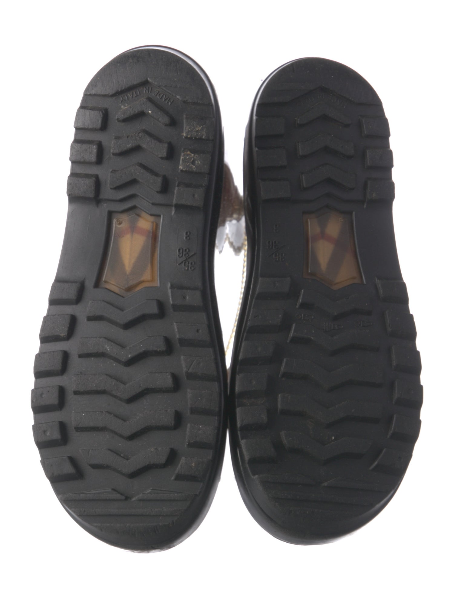 Burberry Haymarket Check Pattern Rubber Rain Boots