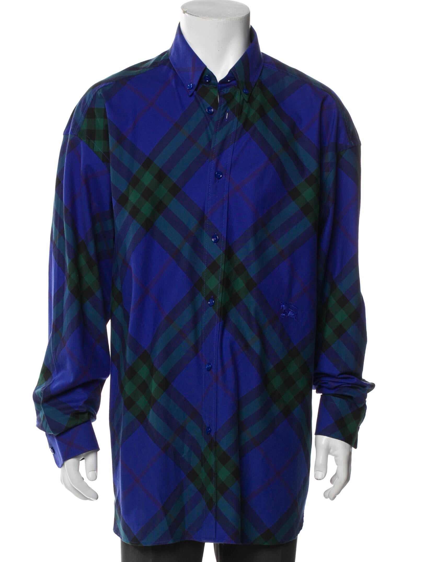 Burberry Check Plaid Print Dress Shirt