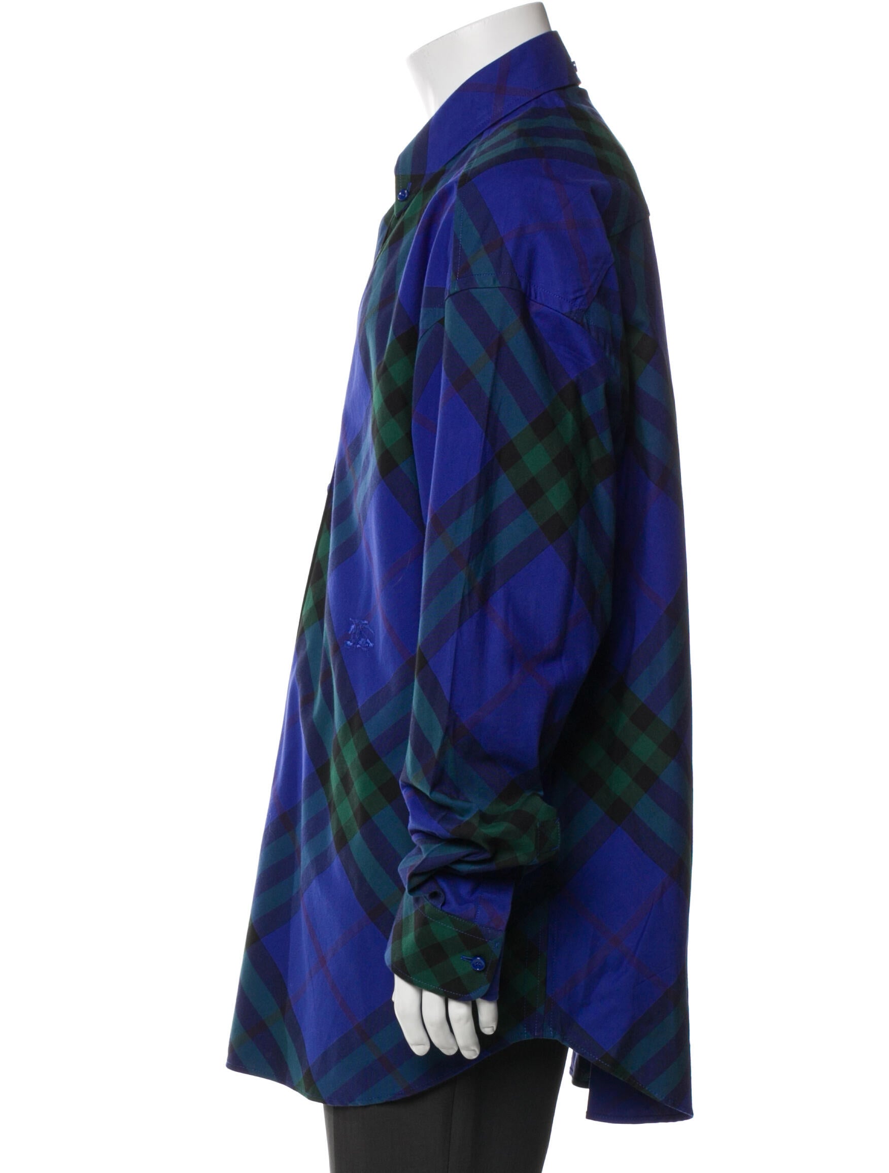 Burberry Check Plaid Print Dress Shirt