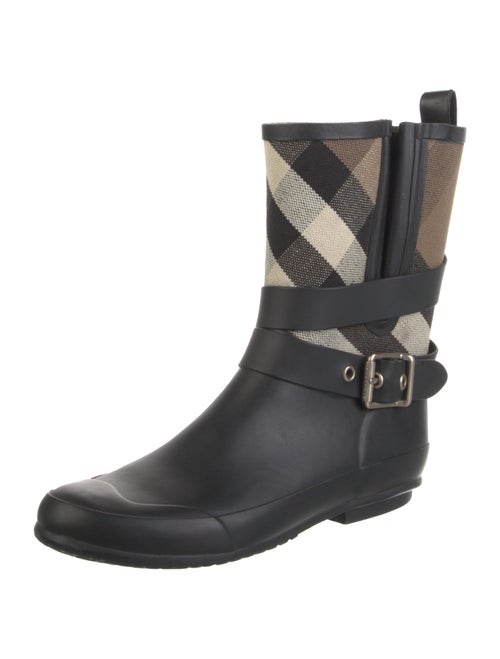 Burberry Rubber Plaid Print Rain Boots