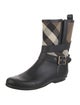 Burberry Rubber Plaid Print Rain Boots