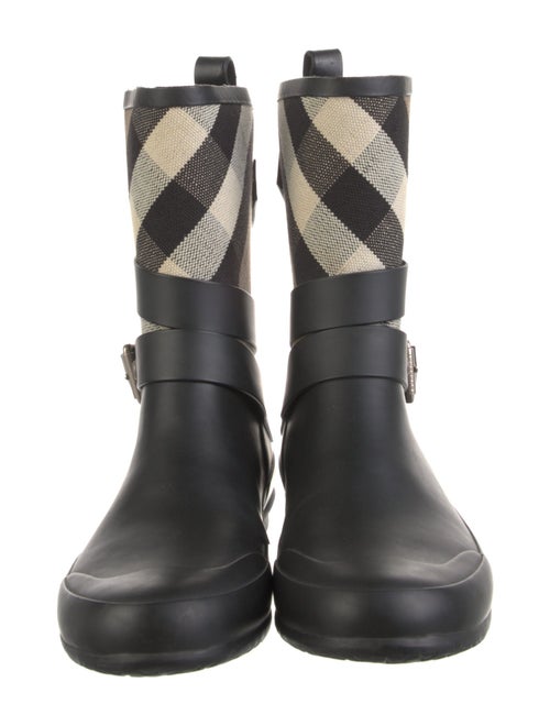 Burberry Rubber Plaid Print Rain Boots