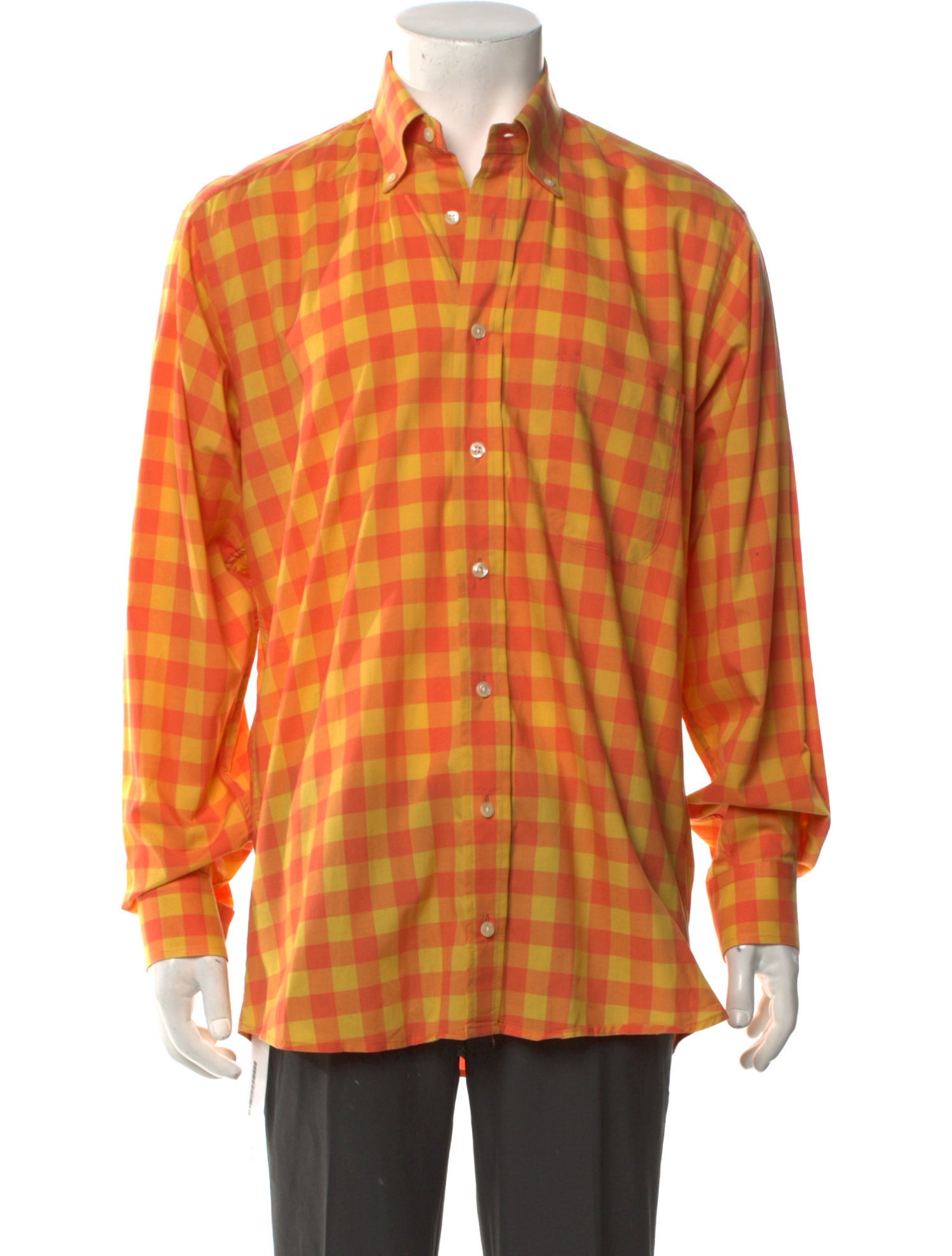 Burberry London Plaid Print Long Sleeve Dress Shirt