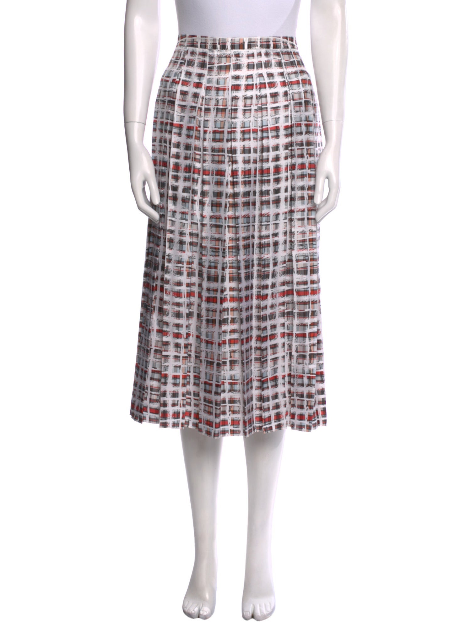 Burberry Silk Midi Length Skirt