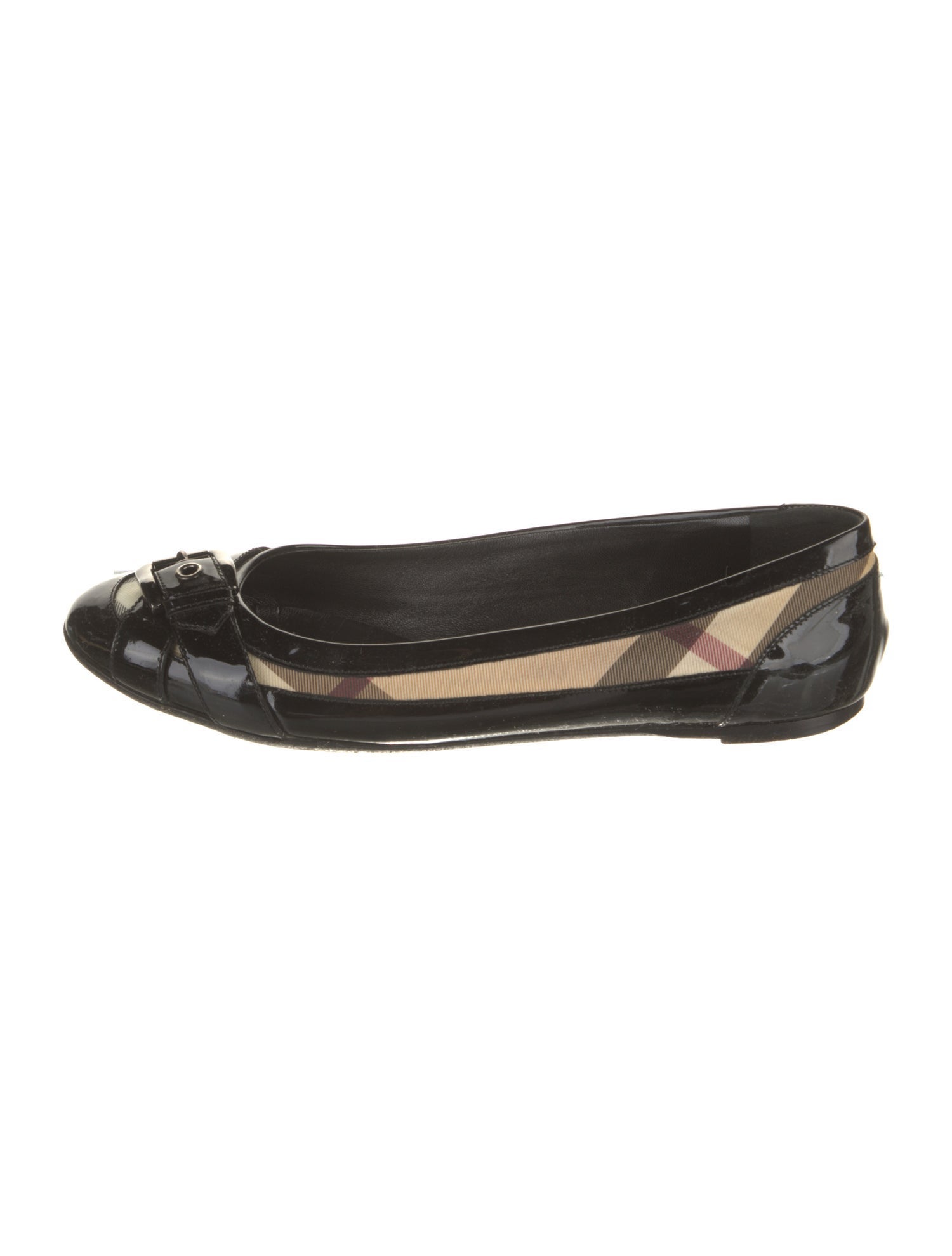 Burberry Patent Leather Graphic Print Ballet Flats
