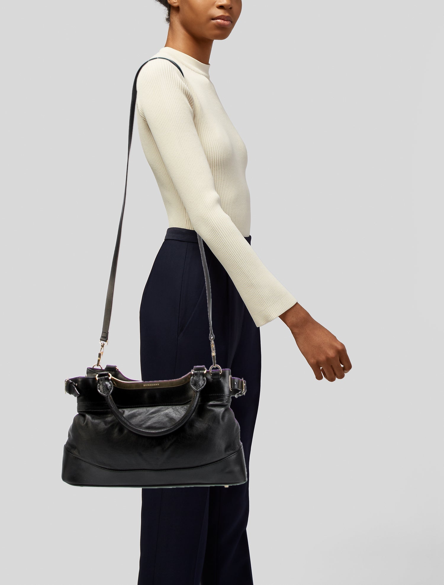 Burberry Smoked Check Top Handle Bag