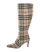 Burberry Nova Check Pattern Wool Boots