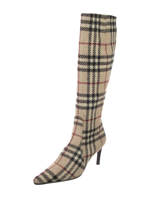 Burberry Nova Check Pattern Wool Boots