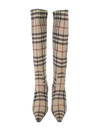 Burberry Nova Check Pattern Wool Boots