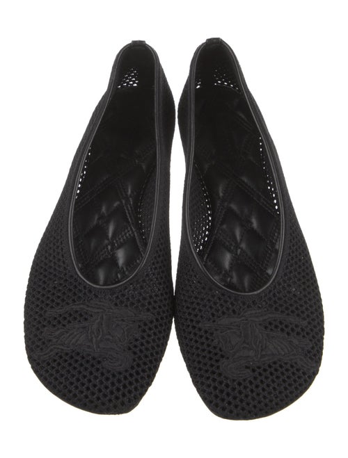 Burberry Mesh Leather Trim Embellishment Flats