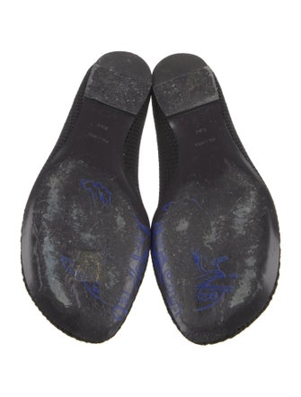 Burberry Mesh Leather Trim Embellishment Flats