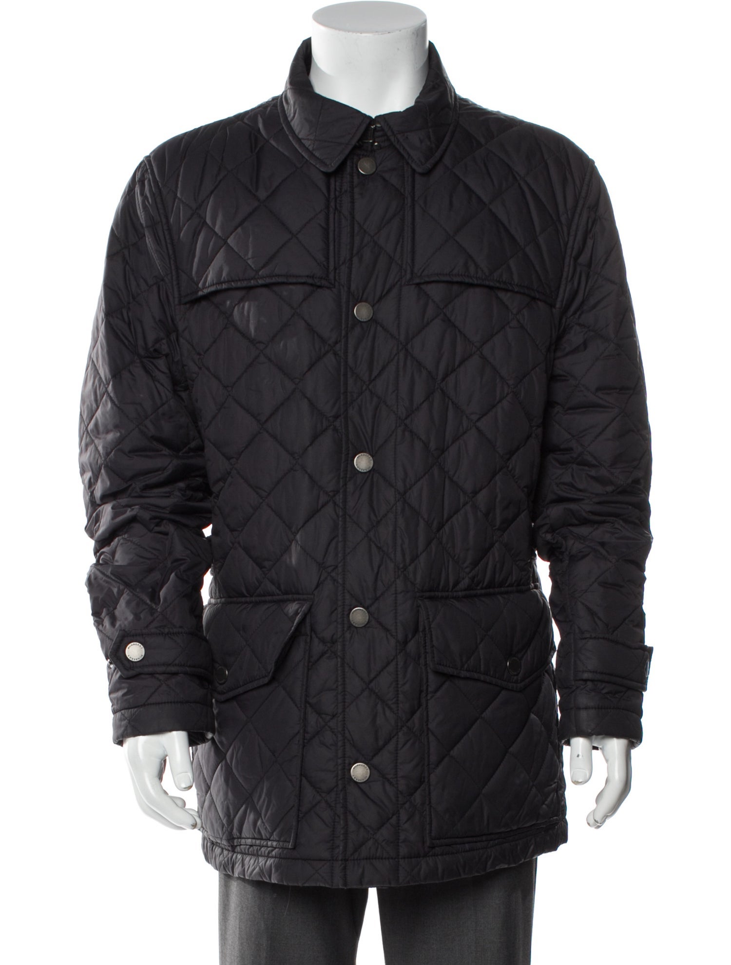 Burberry London Nova Check Pattern Puffer Coat
