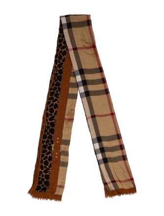 Burberry Haymarket Animalier Check Printed Scarf