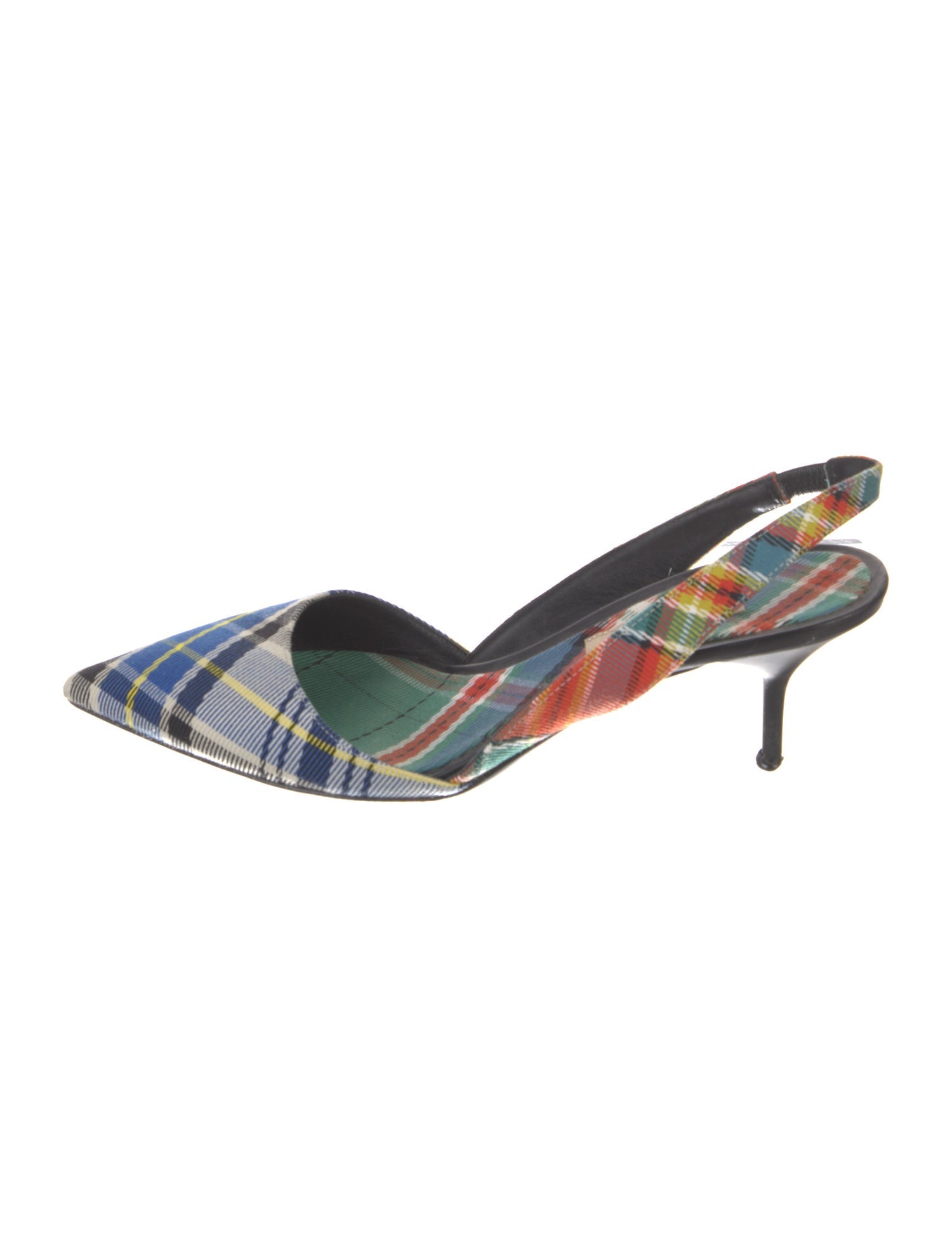 Burberry Plaid Print Slingback Pumps