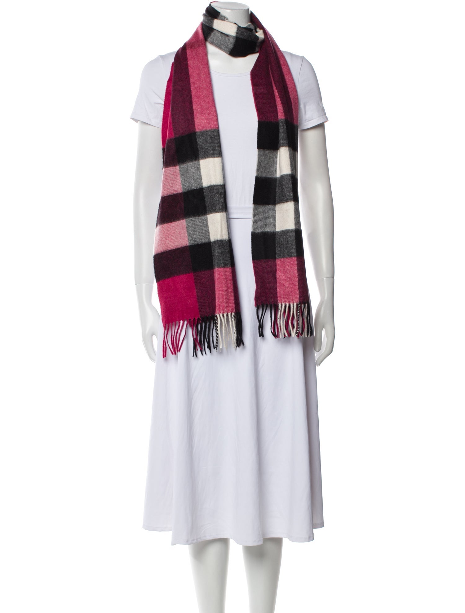 Burberry Cashmere House Check Pattern Scarf