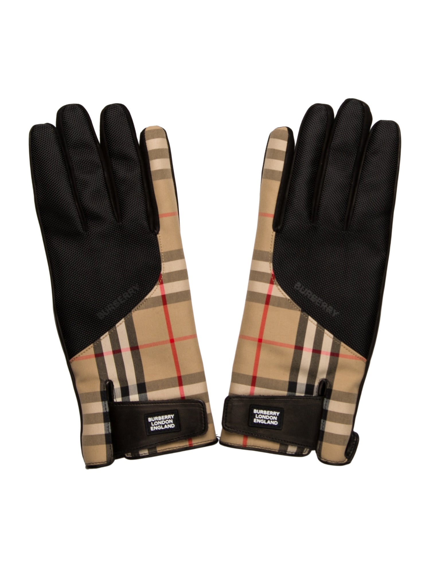 Burberry Nova Check Leather Gloves w/Tags