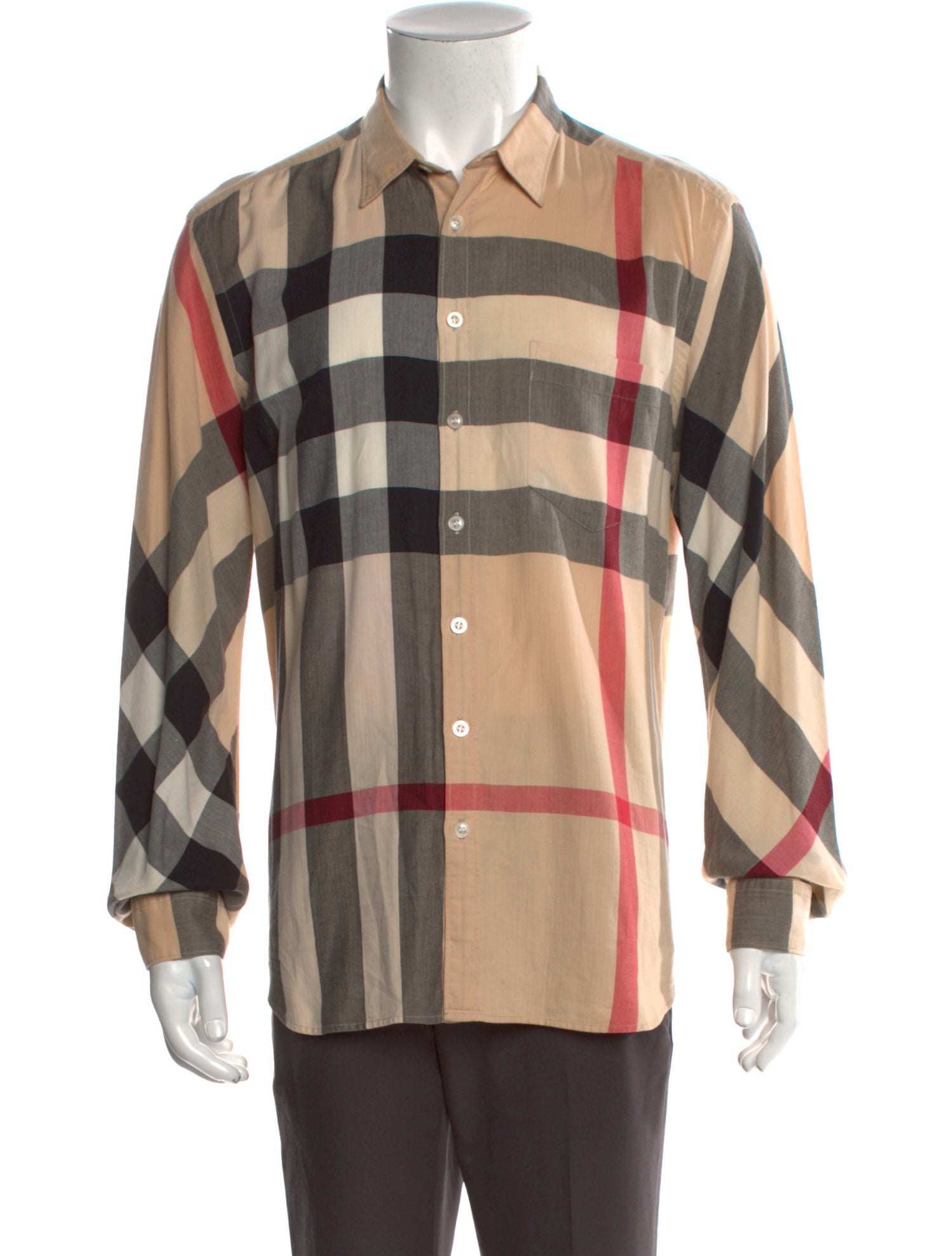 Burberry Brit Exploded Check Pattern Long Sleeve Shirt