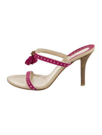 Burberry Suede Colorblock Pattern Slides