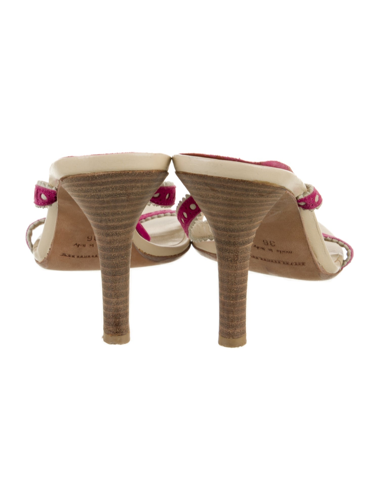 Burberry Suede Colorblock Pattern Slides