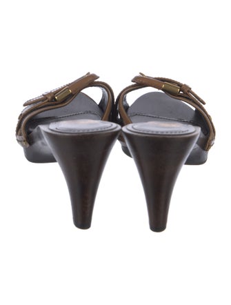 Burberry House Check Pattern Leather Slides