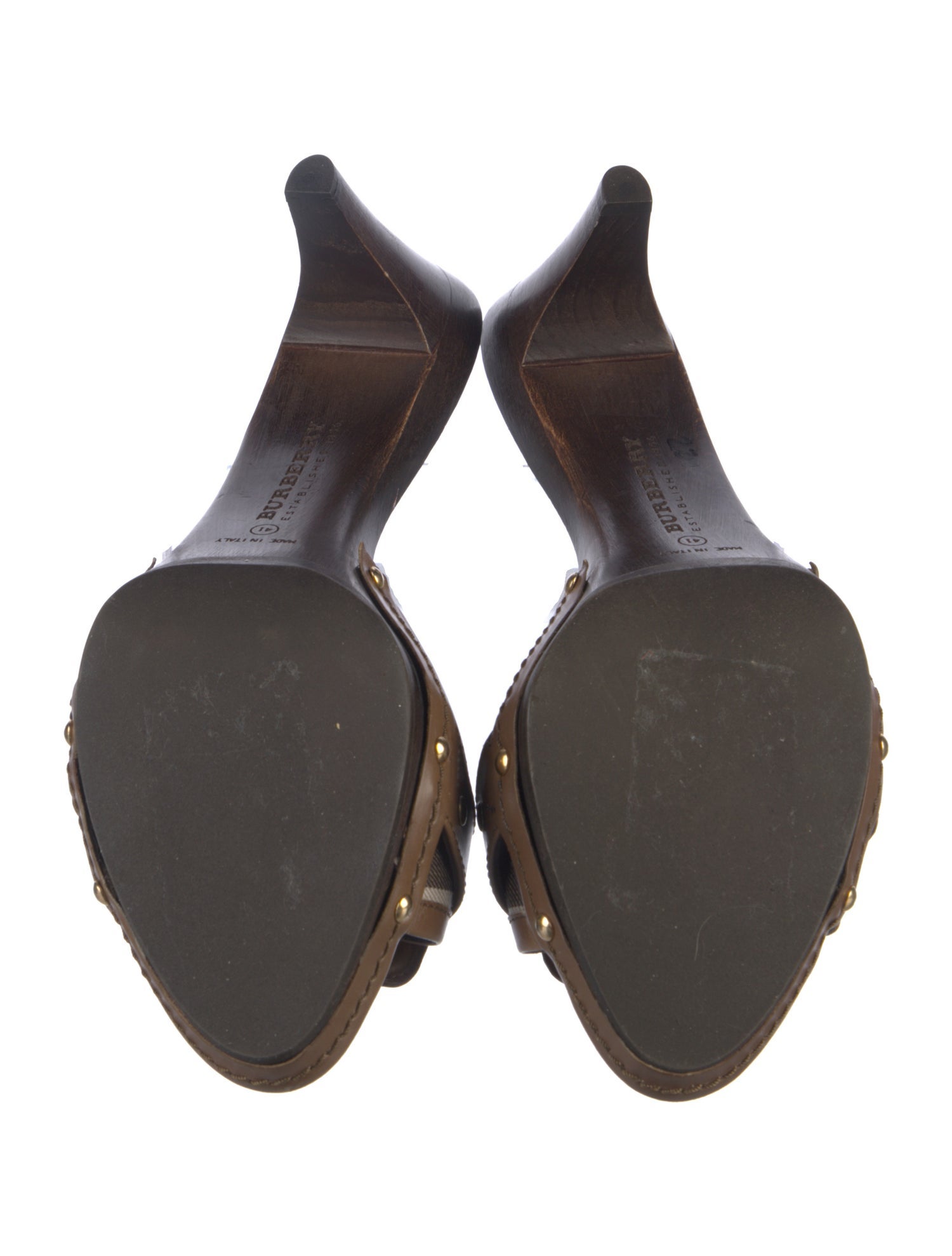 Burberry House Check Pattern Leather Slides