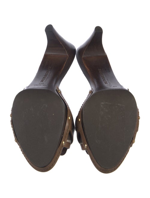 Burberry House Check Pattern Leather Slides