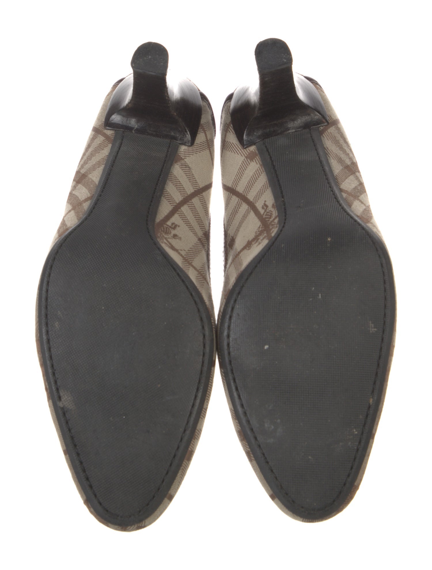 Burberry Canvas Plaid Print Pumps