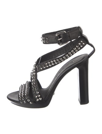Burberry Leather Studded Accents Sandals
